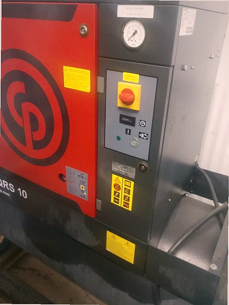 USED 10-hp CHICAGO PNEUMATIC QRS-10 ROTARY AIR COMPRESSOR